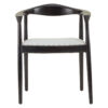 Kendari Open Back Grey Leather Chair