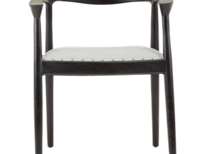 Kendari Open Back Grey Leather Chair