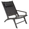 Kendari Black Leather Woven Chair