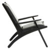 Kendari Black Leather and Teak Wood Chair with Stud Detail