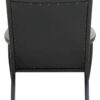 Kendari Black Leather and Teak Wood Chair with Stud Detail