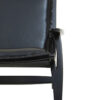 Kendari Black Leather and Teak Wood Chair with Stud Detail