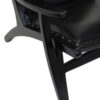 Kendari Black Leather and Teak Wood Chair with Stud Detail