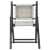 Kendari White Leather And Black Teak Wood Chair