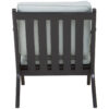 Kendari Grey Leather and Black Teak Wood Armchair