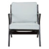 Kendari Grey Leather and Black Teak Wood Armchair