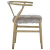 Hazel Natural Oak Wood and Grey Fur Dining Chair