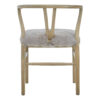 Hazel Natural Oak Wood and Grey Fur Dining Chair