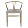 Hazel Natural Oak Wood and Grey Fur Dining Chair