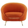 Manhattan Orange Velvet Cocoon Chair