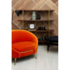 Manhattan Orange Velvet Cocoon Chair