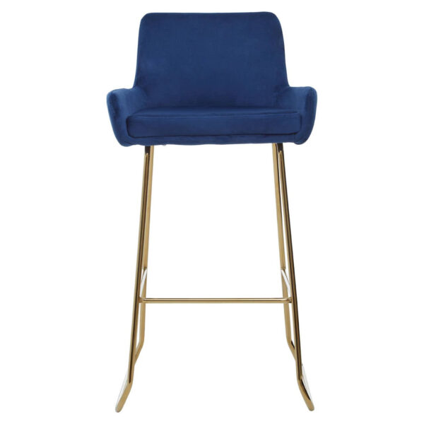 Tamzin Blue Velvet Bar Chair With Low Arms