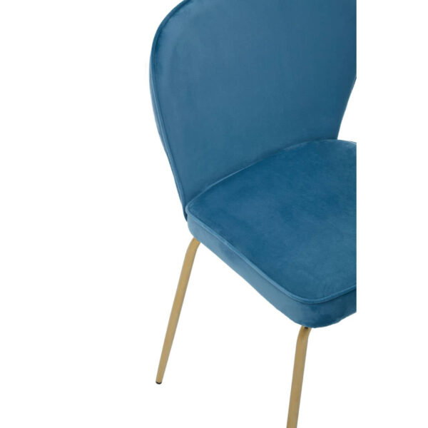 Tamzin Blue Velvet Curved Back Dining Chair