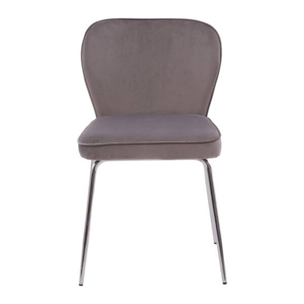 Tamzin Curved Mink Chrome Finish Dining Chair