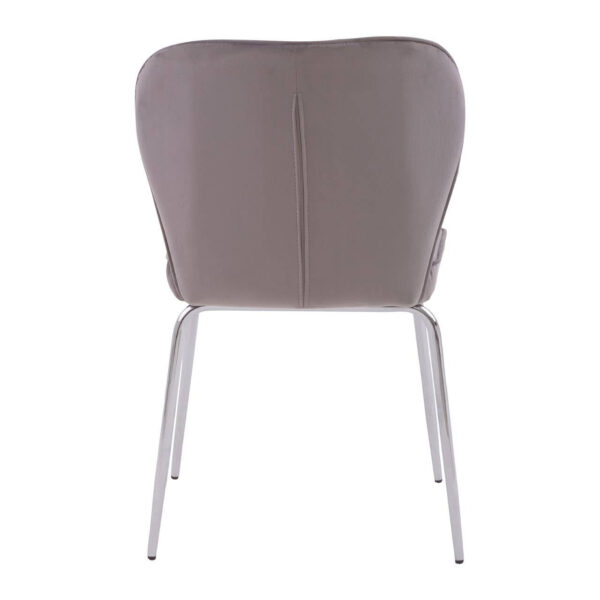 Tamzin Curved Mink Chrome Finish Dining Chair