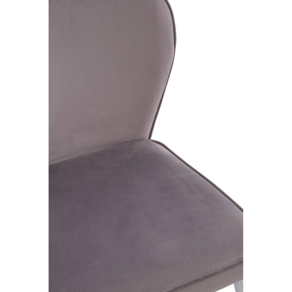 Tamzin Curved Mink Chrome Finish Dining Chair