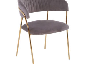 Tamzin Mink Velvet Channel Tufted Dining Chair