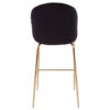 Tamzin Black Velvet Gold Finish Bar Chair