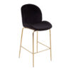 Tamzin Black Velvet Gold Finish Bar Chair
