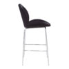 Tamzin Black Velvet Chrome Finish Bar Chair