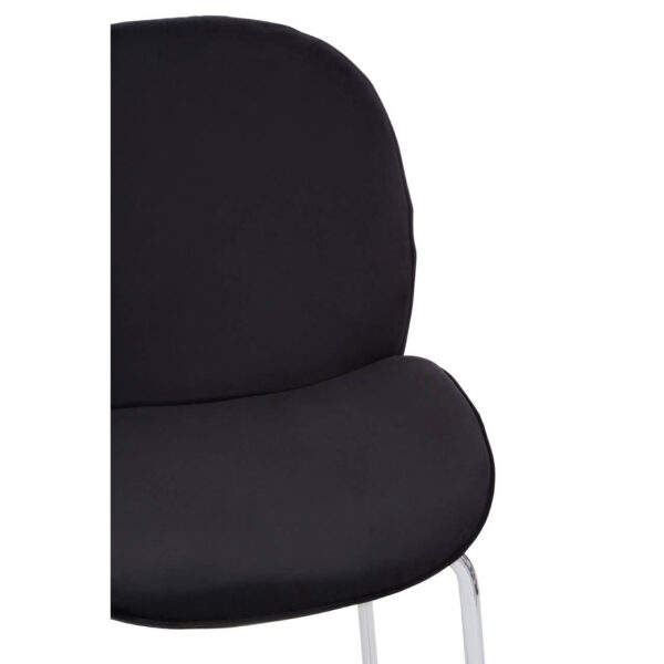 Tamzin Black Velvet Chrome Finish Bar Chair