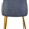 Tamzin Dark Grey Leather Effect Quilted Dining Chair with Gold Metal Legs