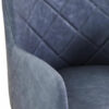 Tamzin Dark Grey Leather Effect Quilted Dining Chair with Gold Metal Legs