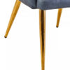 Tamzin Dark Grey Leather Effect Quilted Dining Chair with Gold Metal Legs
