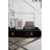Kensington Townhouse Black Hair on Leather 3 Drawer Console Table