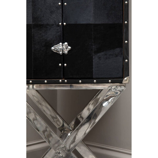 Kensington Townhouse Hair on Leather Cross Base Drinks Cabinet