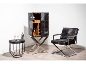 Kensington Townhouse Hair On Hide Top Round Side Table