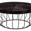 Kensington Townhouse Black Hair On Leather Round Coffee Table
