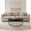 Kensington Townhouse Black Hair On Leather Round Coffee Table