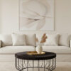 Kensington Townhouse Black Hair On Leather Round Coffee Table
