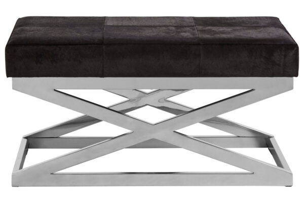 Kensington Townhouse Black Hair On Leather Bench