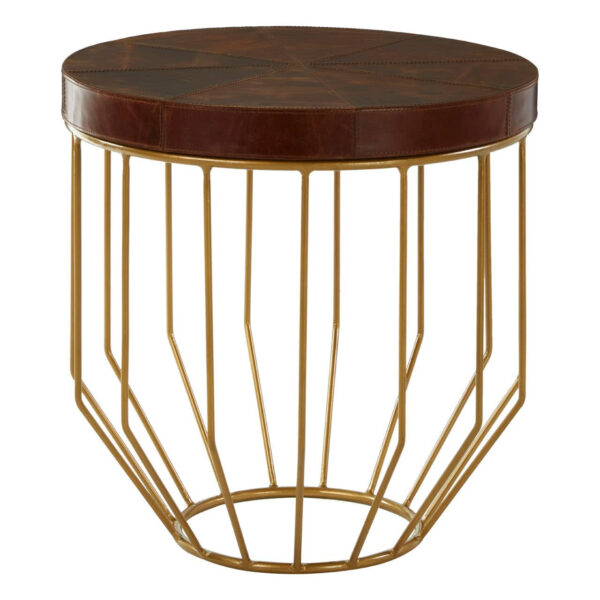 5527457__52317.1754513516-2.jpg Kensington Townhouse Leather Side Table with Gold Frame