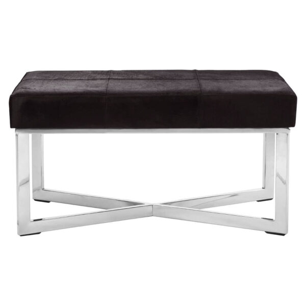 Kensington Townhouse Black Hair On Leather Bench