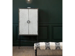 Cefena Black And White Moroccan Bench