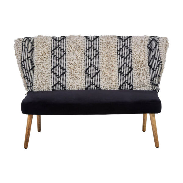 Cefena Black and White Moroccan Design Bench