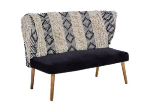 Cefena Black and White Moroccan Design Bench