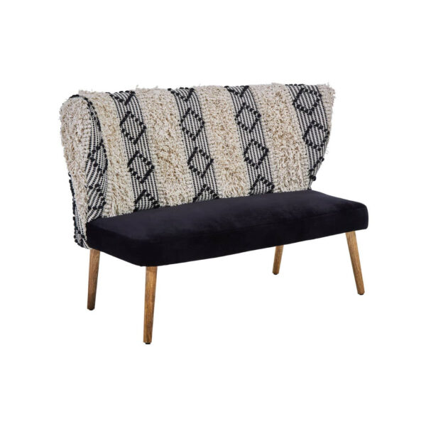 Cefena Black and White Moroccan Design Bench