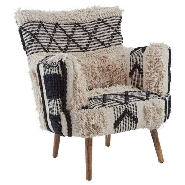 5527794__04870.1754515450.jpg Cefena Black and White Shaggy Berber Style Armchair