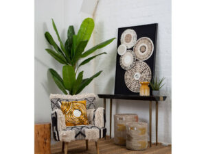 Cefena Black and White Shaggy Berber Style Armchair