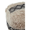 Cefena Black and White Shaggy Pouffe