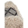 Cefena Black and White Shaggy Pouffe