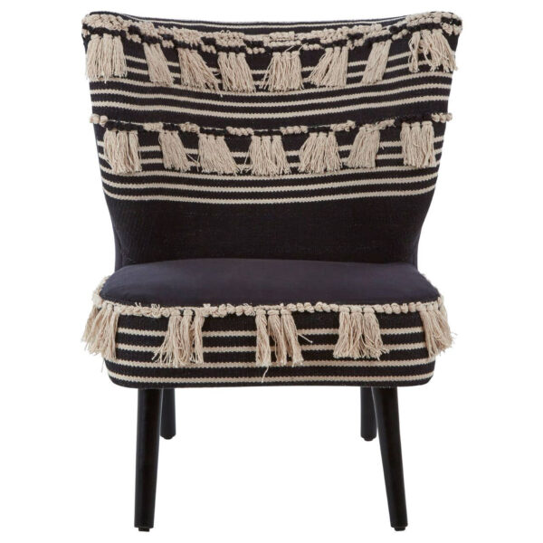 Cefena Black and White Textured Moroccan Design Chair