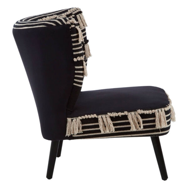 Cefena Black and White Textured Moroccan Design Chair