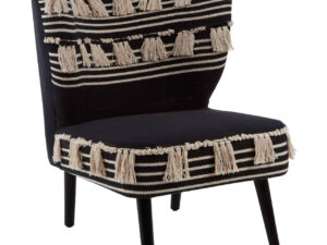 Cefena Black and White Textured Moroccan Design Chair