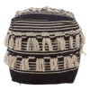 Cefena Black and White Shaggy Pouffe