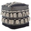Cefena Black and White Shaggy Pouffe